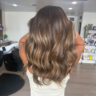 Bronde balayage with beachy waves by Hair Palette Beauty Salon